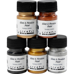 Glass & Porcelain Paint metallic Opaque - Metallic Colours