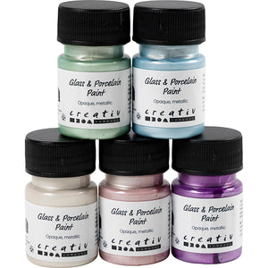 Glass & Porcelain Paint metallic Opaque Pastel Colours