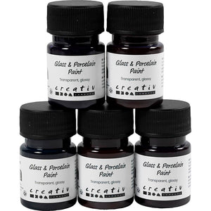 Glass & Porcelain Paint Glossy Transparent Colourful (5x30 ml)
