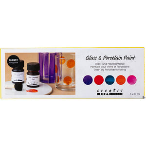 Glass & Porcelain Paint Glossy Transparent Colourful (5x30 ml)