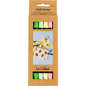 Textile Markers Line 2.3+3.6 - Assorted Colours (6 Pieces)