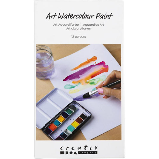 Art Watercolour Paint - Flowers and Landscapes ½ Pan (12 Colours)