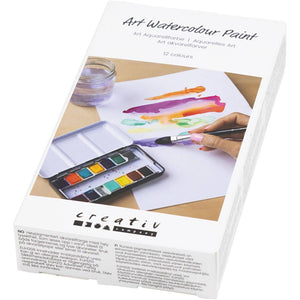 Art Watercolour Paint - Flowers and Landscapes ½ Pan (12 Colours)