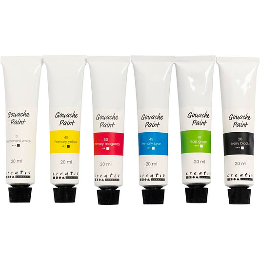 Gouache Paint - Standard Colours (6x20ml)