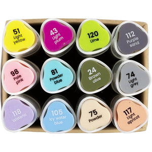 Creativ Illustration Markers - Pastel Colours 1+8mm (12 Pack)