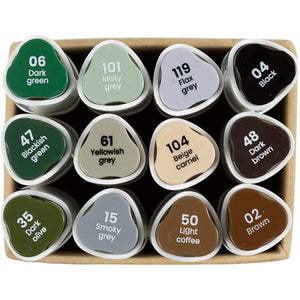 Creativ Illustration Markers - Nature Colours with 1+8mm (12 Pack)
