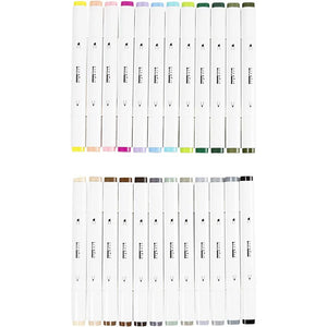 Creativ Illustration Markers - Pastel Colours with 1+8mm (24 Pack)