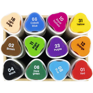 Illustration Alcohol Markers Standard Colours - 12 Piece Set