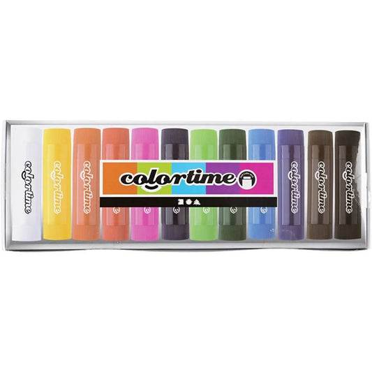 Soft Colour Stick L: 8cm - Assorted Colours (12 Pieces)