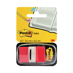 3M Post-it Index Tab 25mm Red with Dispenser 680-1