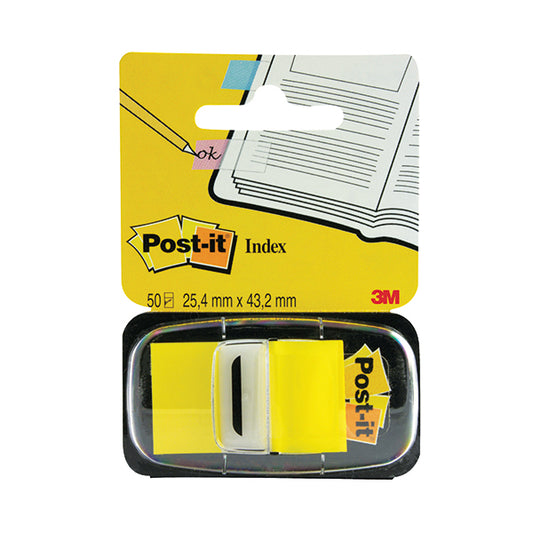 3M Post-it Index Tab 25mm Yellow with Dispenser 680-5