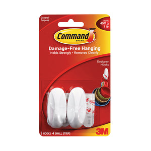 3M Command Small Oval Hooks with Command Adhesive Strips 17082