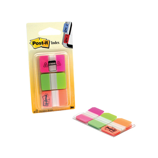 Post-it Strong Index Full Pink/Green/Orange (Pack of 66) 686-PGO