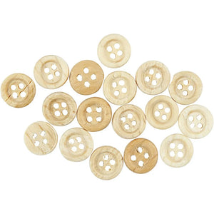 Wooden Buttons, D: 8 mm, 2 holes, 50 pc/ 1 pack