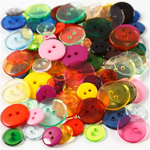 Button Mix D: 12+18+20 mm 100g 100 pcs - Assorted