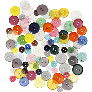 Button Mix D: 12+18+20 mm 100g 100 pcs - Assorted