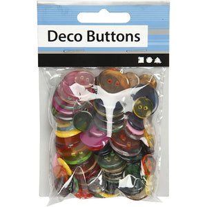 Button Mix D: 12+18+20 mm 100g 100 pcs - Assorted