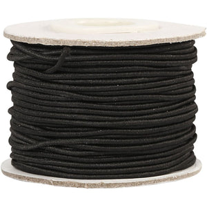 Elastic Beading Cord - Black (25 Metres)