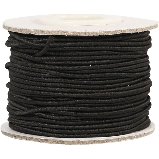 Elastic Beading Cord - Black (25 Metres)