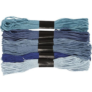 Embroidery Floss 1mm Blue 6 Bundle