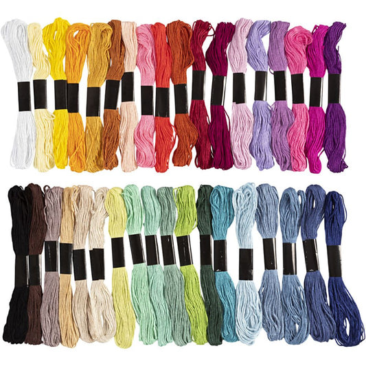 Creativ Embroidery Floss - 42 Assorted Colours (1mm thickness)