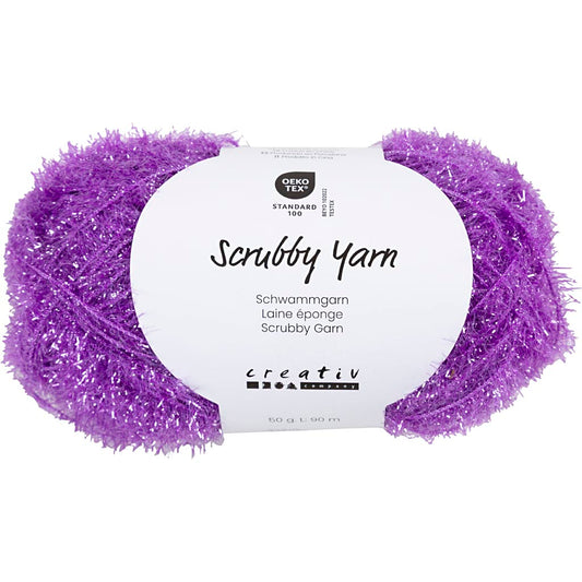 Scrubby Yarn L: 90m Purple 50g