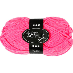 Fantasia Acrylic Yarn L: 80m needle 45-5 - Neon Pink