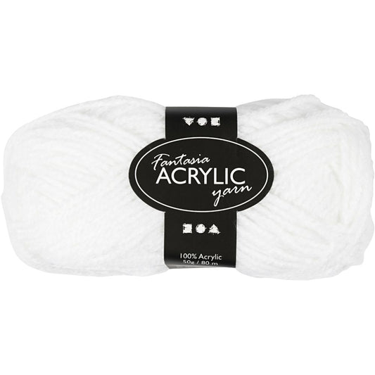 Creativ Fantasy Acrylic Yarn - White (50g)
