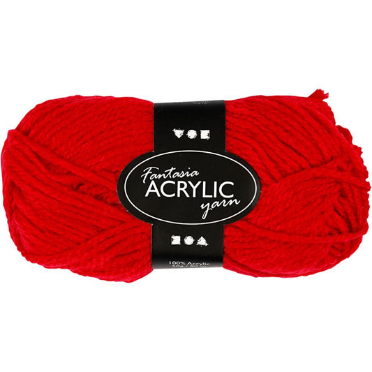 Creativ Fantasy Acrylic Yarn - Red (50g)