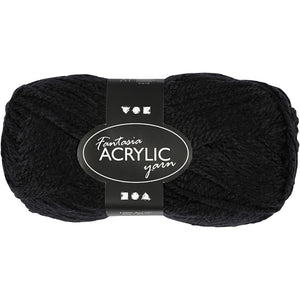 Creativ Fantasy Acrylic Yarn - Black (50g)