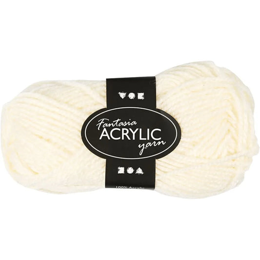 Fantasia Actrylic Yarn - Off White (50g)
