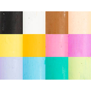 Oil Pastels L:7cm Thickness 11mm - Pastel Colours (12 Pack)