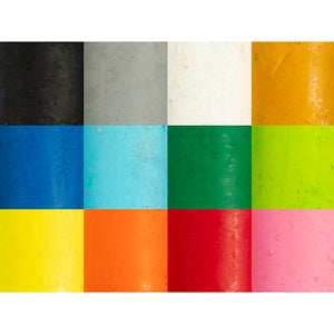 Oil Pastels L:7cm Thickness 11mm - Standard Colours (12 Pack)