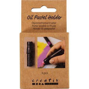 Oil Pastel Holder L:6.2cm D:1 cm - Black (3 Pack)
