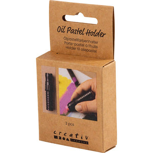 Oil Pastel Holder L:6.2cm D:1 cm - Black (3 Pack)