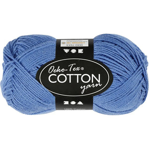 Cotton Yarn, L: 170 m, 8/4, 50 g, blue
