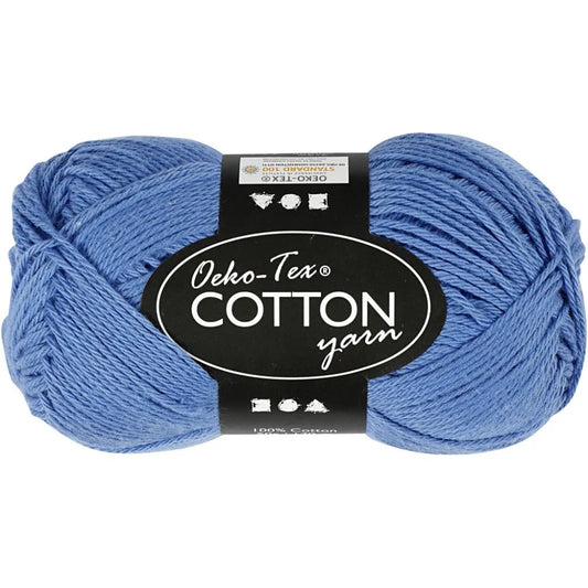 Cotton Yarn, L: 170 m, 8/4, 50 g, blue