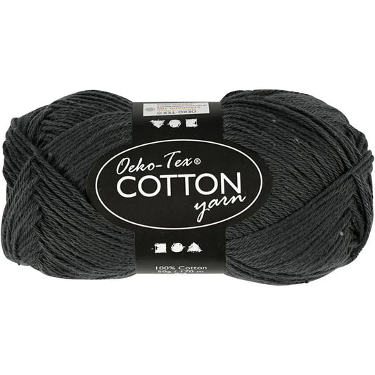 Cotton Yarn, anthracite grey, no. 8/4, L: 170 m, 50g