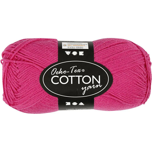 Cotton Yarn, pink, no. 8/4, L: 170 m, 50 g/ 1 ball