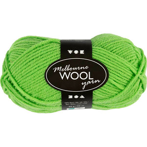 Melbourne Wool Yarn L: 92m Needle 4-5.5 Neon Green 50g Ball