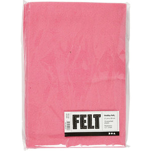 A4 Felt Sheets - Pink (Pack of 10)