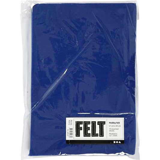 A4 Felt Sheets - Blue (Pack of 10)