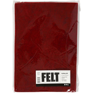 A4 Felt Sheets - Textured Red (Pack of 10)