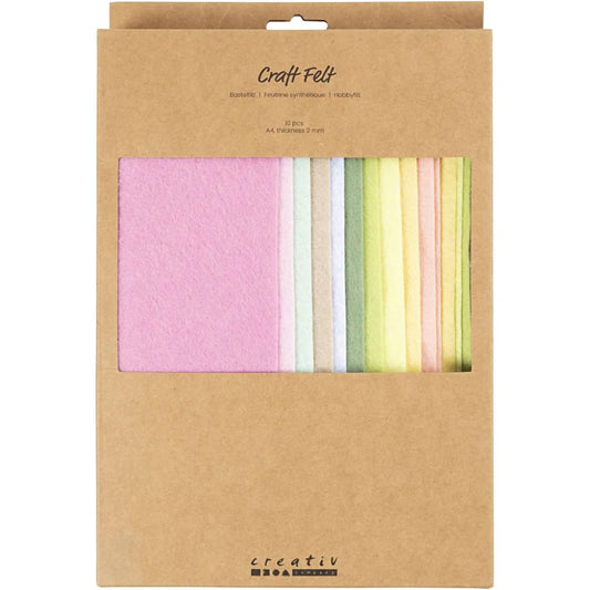 Craft Felt - A4 Pastel Colours (10 Pack)