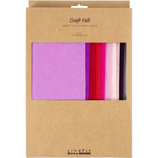 Craft Felt - A4 Purple/Pink Harmony (10 Pack)