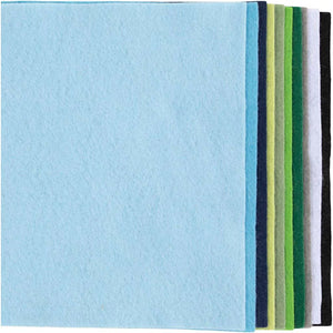 Craft Felt - A4 Blue/Green Harmony (10 Pack)