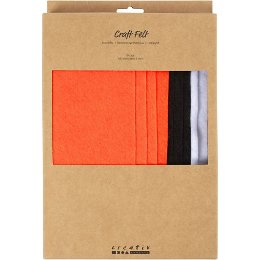 Craft Felt - A4 Halloween Colours (10 Pack)