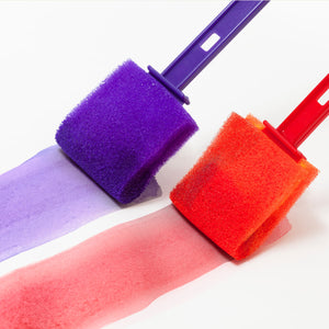 Red and Purple Lefranc Bourgeois Enfants - Magic Stick Paints being used on a white canvas