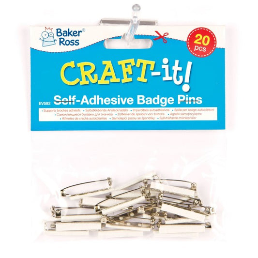 Self-Adhesive Badge Pins (Pack of 20)