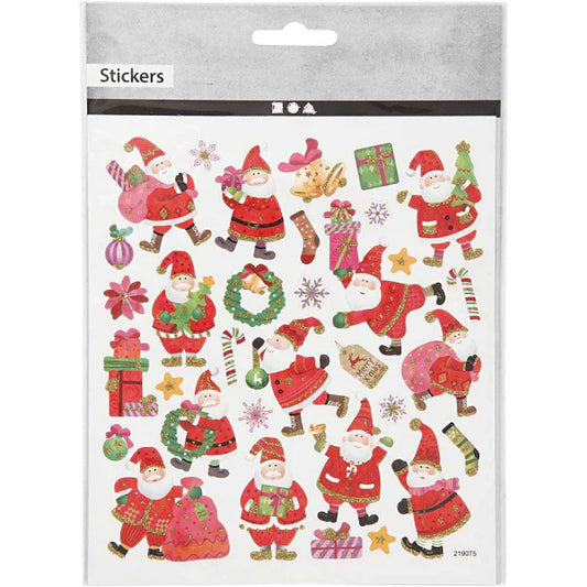 Glitter Christmas Stickers - Happy Santa 